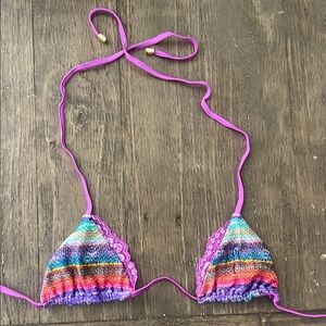 Beach Bunny Multicolor Striped Bikini Top